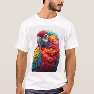 Camiseta Arte de papagaio caleidoscópico vibrante