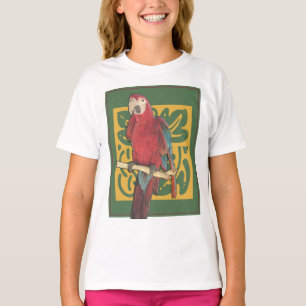 Camiseta Arte de Papagaio Escarlet