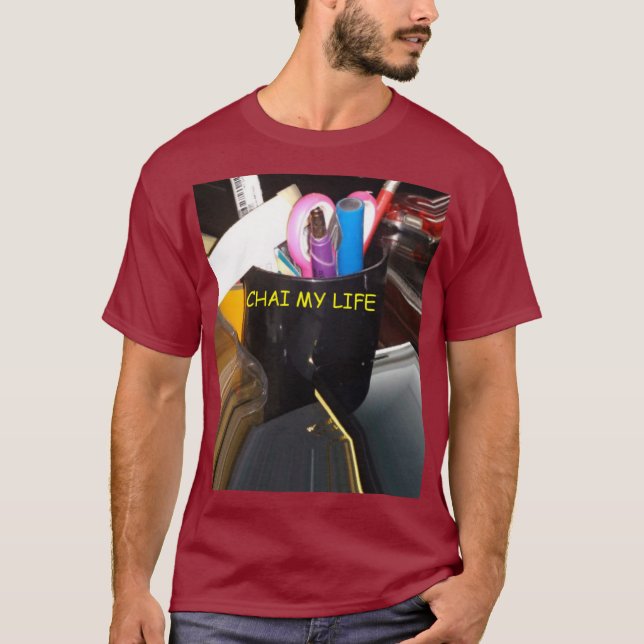 Camiseta Arte de Papel de carta do Tea Mug Life abstrato (Frente)