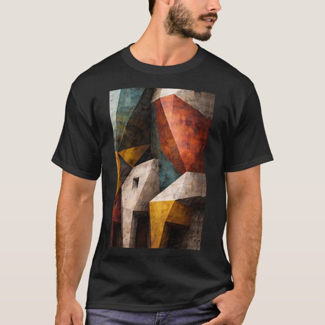 Camiseta Arte de Parede de Arquitetura Abstrata Geométrica (Frente)