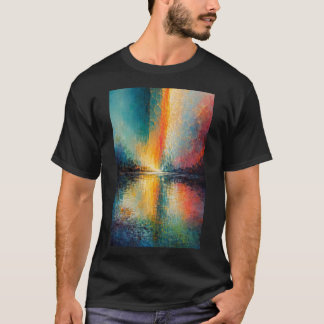 Camiseta Arte de Parede de Paisagem Abstrata Colorida Refle