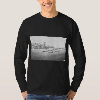Camiseta Arte de Parede Inspiradora Minimalista Preto e Bra