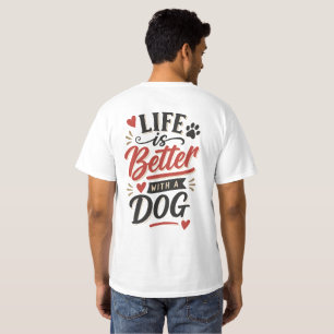 Camiseta Arte de Parede para Amantes de Cachorros - A Vida