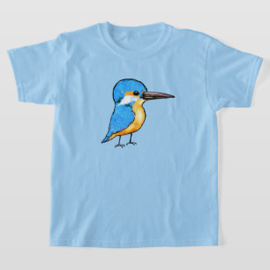 Camiseta Arte de Pássaro Martim-Pescador Azul Fofo