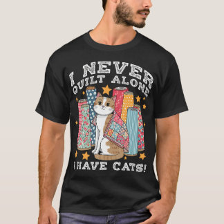 Camiseta Arte de Patchwork Divertida para Amante de Gatos C