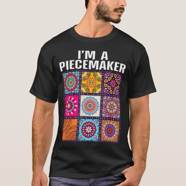 Camiseta Arte de Patchwork para Mães Costureiras e Patchwor (Frente)