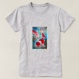 Camiseta Arte de peixe aquarela japonesa Kohaku Koi 2