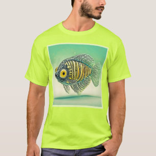 Camiseta Arte de Peixe Estilizada