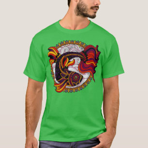 Camiseta Arte de Peixe Koi Decorativa Colorida