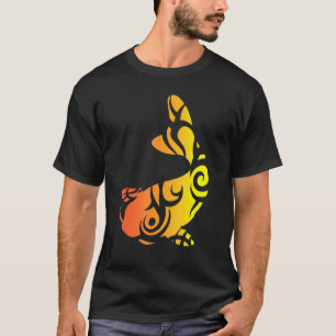 Camiseta Arte de Peixe Koi Tatuagem Tribal Japonesa Jardim 