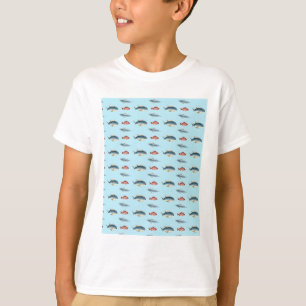 Camiseta Arte de peixe padrão azul