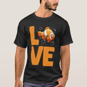 Camiseta Arte de Peixe-Palhaço Fofa para Homens Mulheres Am