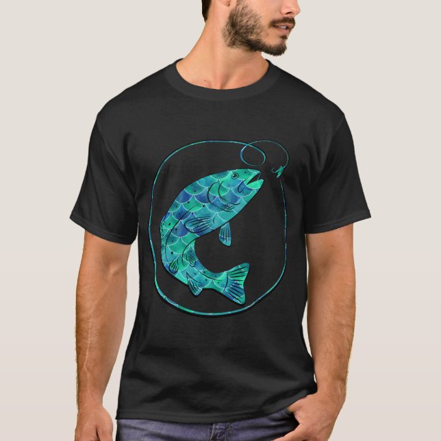 Camiseta Arte de Peixes Coloridos  (Frente)