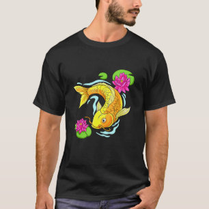 Camiseta Arte de Peixes Koi