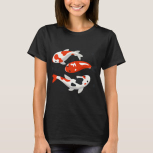 Camiseta Arte de Peixes Koi Fofos