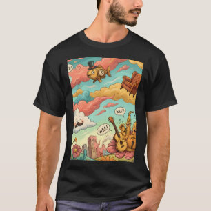 Camiseta Arte de Peixes Natureza Ilustração de Desenho Anim