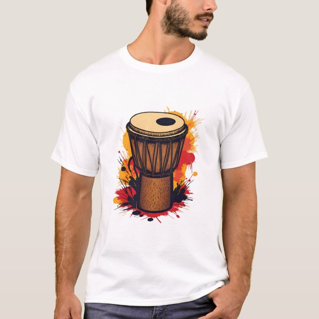 Camiseta Arte de Percussão Africana (Frente)