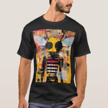 Arte de Personagem de Abelha Grunge Pop Arte Inset