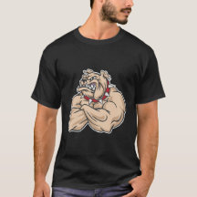 Arte de Personagem de Bulldog Musculoso Motivação 