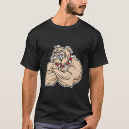 Camiseta Arte de Personagem de Bulldog Musculoso para Motiv