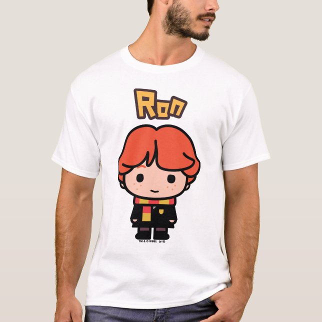Camiseta Arte de Personagem de Desenho do Ron Weasley (Frente)