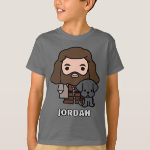 Camiseta Arte de Personagem do Cartoon Hagrid e Fang