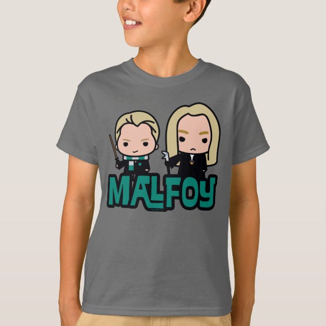 Camiseta Arte de Personagem do Draco e Lucius Malfoy em Car (Frente)