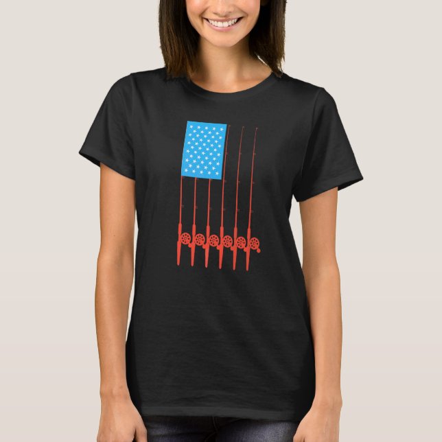 Camiseta Arte de pesca com pavilhão de canas de pesca Patri (Frente)