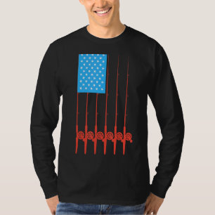 Camiseta Arte de pesca com pavilhão de canas de pesca Patri