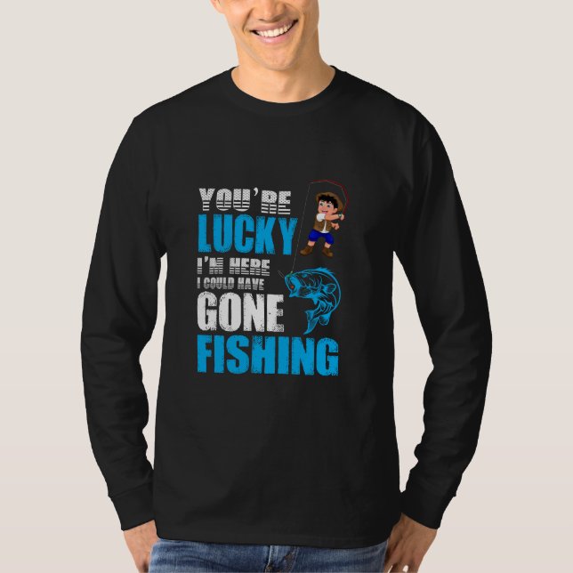 Camiseta Arte De Pesca Eu Poderia Ter Ido Pescar (Frente)