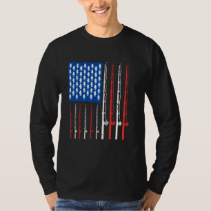 Camiseta Arte De Pesca Para Homens Mulheres Pavilhão Americ