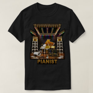 Camiseta Arte de Piano de Cauda de Luxo para Pianistas Toca