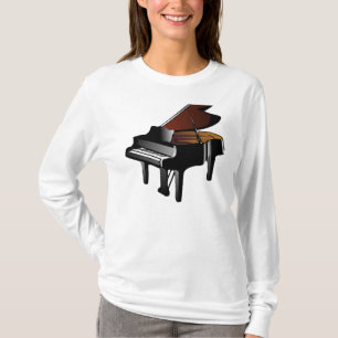 Camiseta Arte de Piano de Cauda Técnico Vintage Clássico