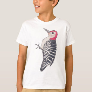 Camiseta Arte de pica-pau-de-bico-vermelho
