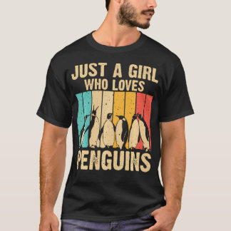 Camiseta Arte de Pinguim Fofo Mulheres Meninas Zoóloga Ping