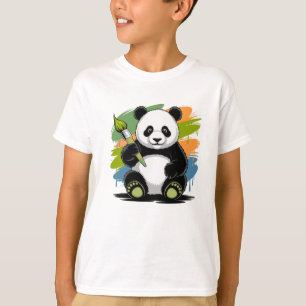 Camiseta Arte de Pintor de Panda Fofo Artista de Animais