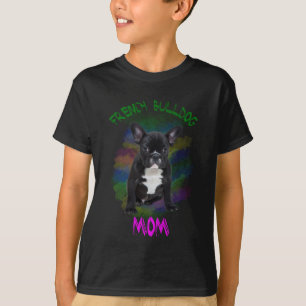Camiseta Arte de Pintura a Óleo Color Água de Mãe de Bulldo