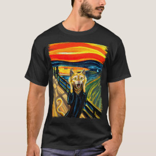 Camiseta Arte de pintura de gato laranja gritando Amante de