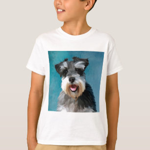 Camiseta Arte de pintura em aquarela do Schnauzer Miniatura