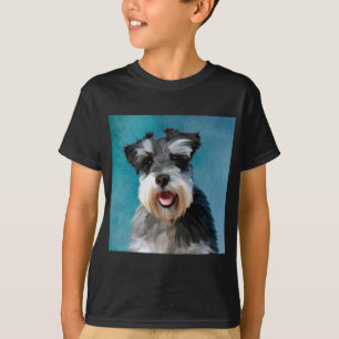 Camiseta Arte de pintura em aquarela do Schnauzer Miniatura