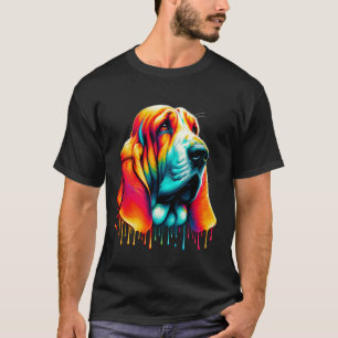 Camiseta Arte de Pintura Gotejante Basset Hound Cão Hush Pu