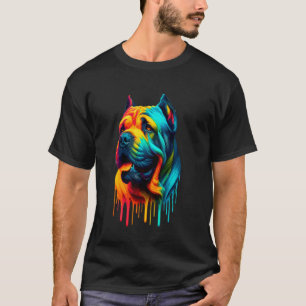 Camiseta Arte de Pintura Gotejante Cane Corso Mastim Italia