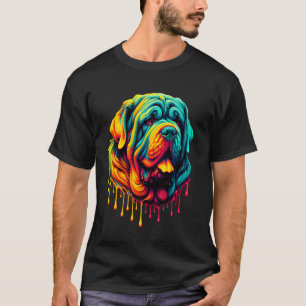 Camiseta Arte de Pintura Gotejante Mastim Napolitano Mastin