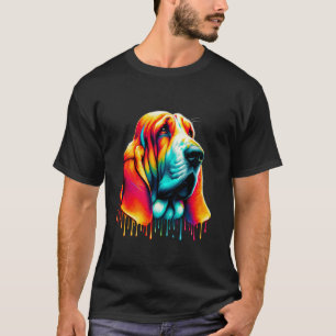 Camiseta Arte de Pintura Pingando Basset Hound Cão Hush Pup