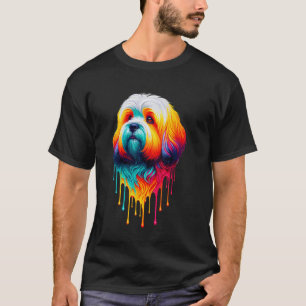 Camiseta Arte de Pintura Pingando Coton de Tulear