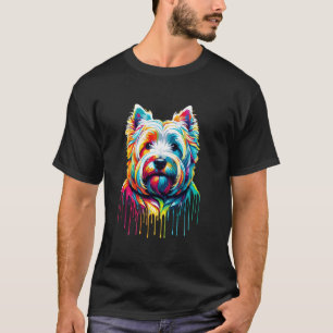 Camiseta Arte de Pintura Pingando West Highland White Terri