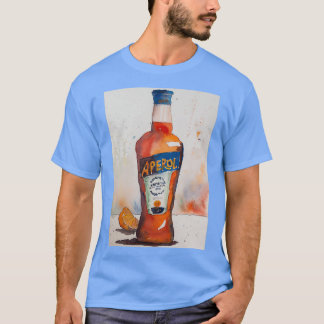 Camiseta Arte de pintura por aquarela do Aperol