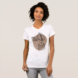 Camiseta Arte de Planta Calathea Botânica Minimalista