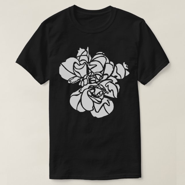 Camiseta Arte de Planta Flor Branca de Hibiscus (Frente do Design)