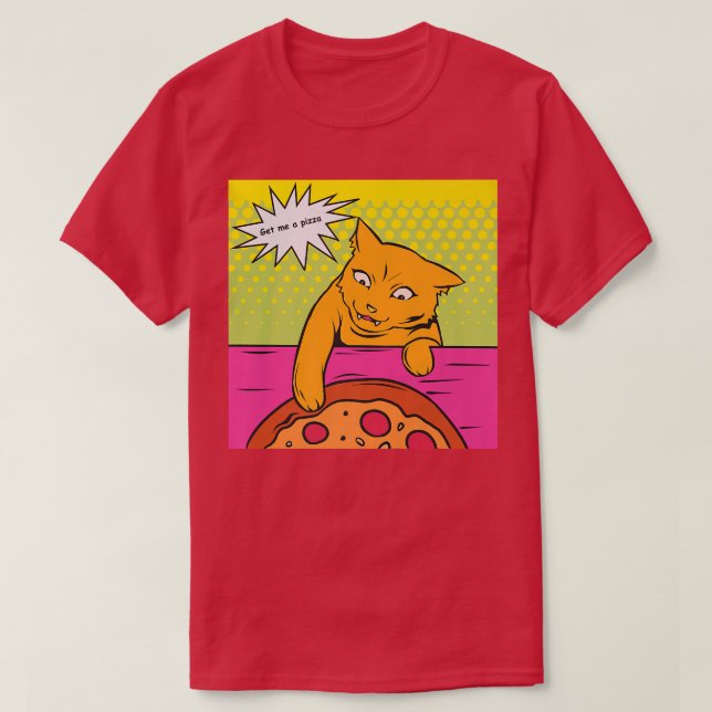 Camiseta Arte De Pop De Pizza (Frente do Design)